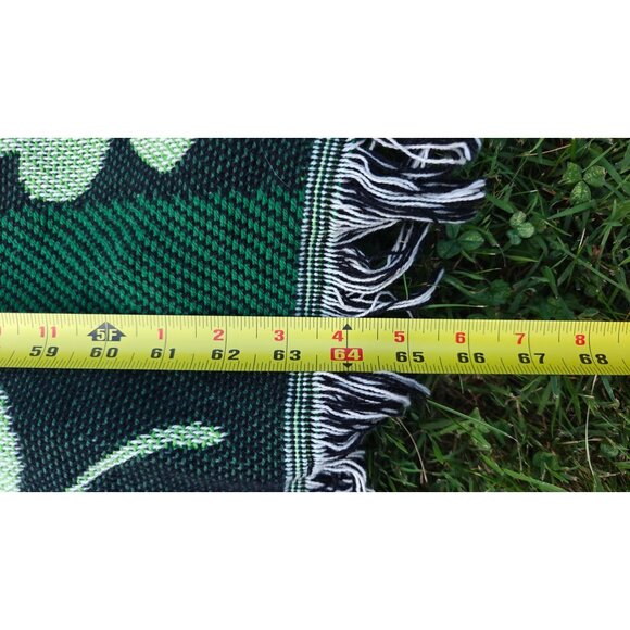 Vintage Irish Themed Shamrock Tapestry Throw Blanket Double Sided Checkered - Picture 4 of 5
